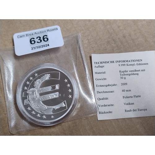 636 - Big European coin in capsule, low mintage