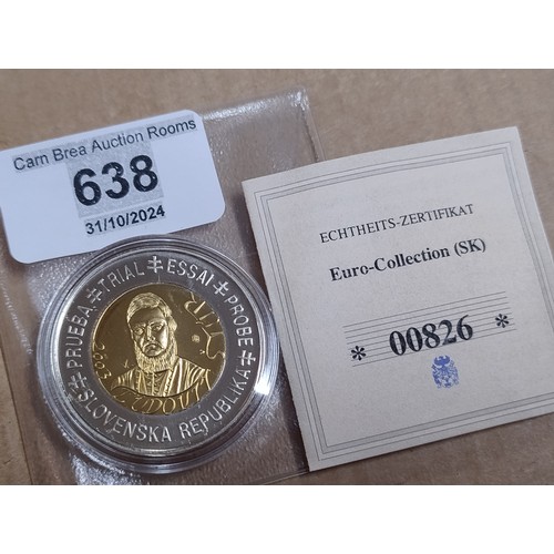 638 - European coin in capsule