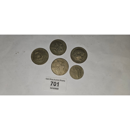 701 - Soviet coins, mainly with Lenin