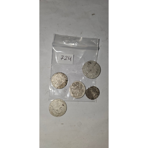 724 - European silver coins