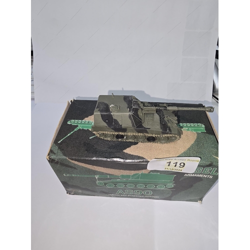 119 - Boxed VSEL Armaments AS90 Metal tank