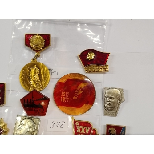 878 - Soviet Communist medals and badges