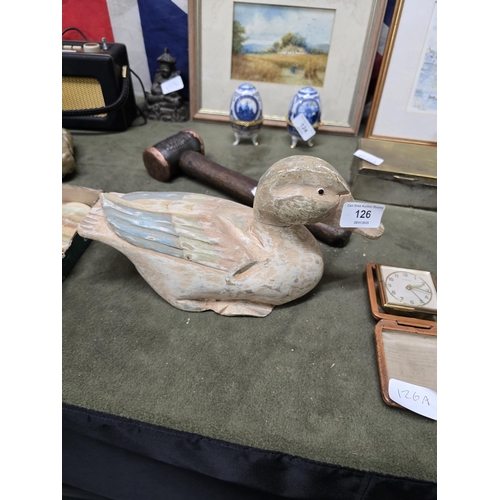 126 - WOODEN MALLARD DECOY DUCK