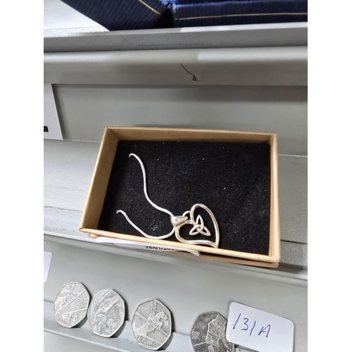 131 - 925 SILVER CELTIC KNOT HEART NECKLACE