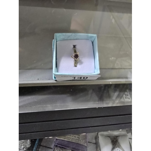 140 - Vintage rolled gold red stone ring