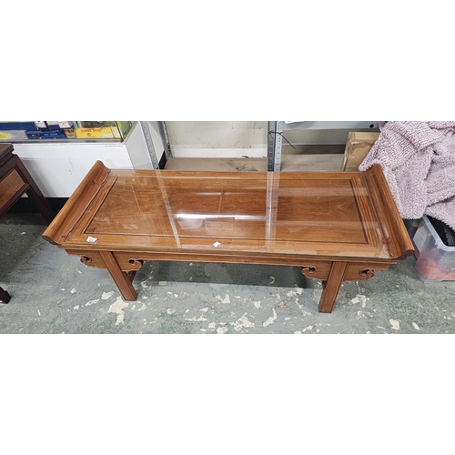 2E - Japanese reproduction coffee table with glass top