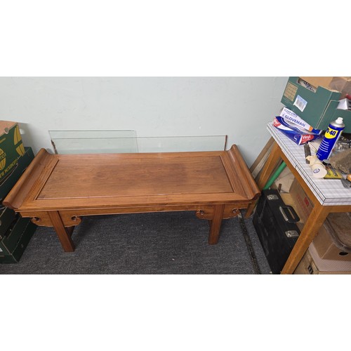 1A - Japanese reproduction coffee table with glass top