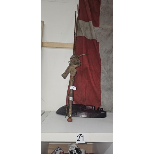 21 - 9ft cane rod 2 tips 3 piece. Bernards Uermyn st no.9598500