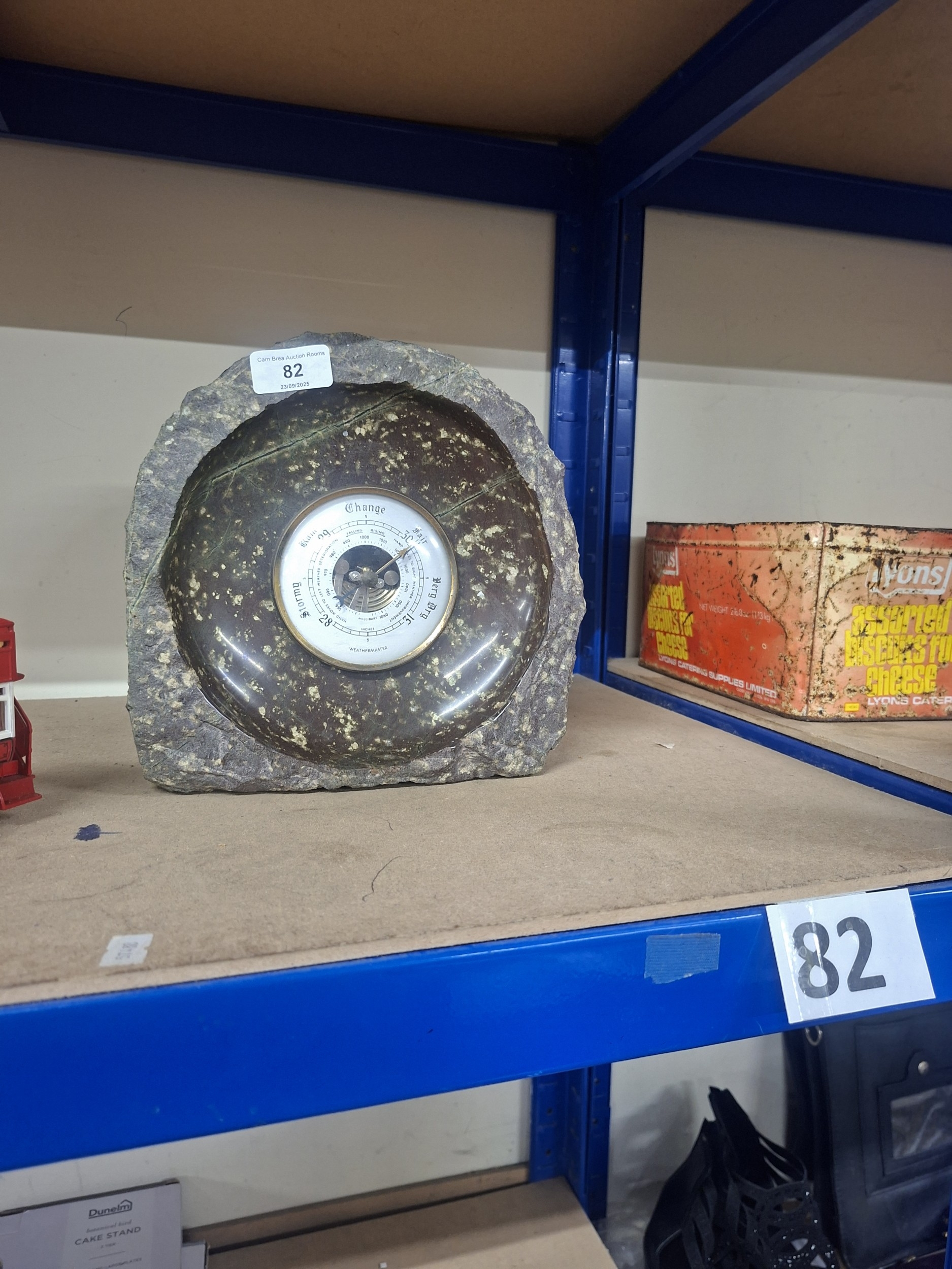 LARGE CORNISH SERPENTINE BAROMETER