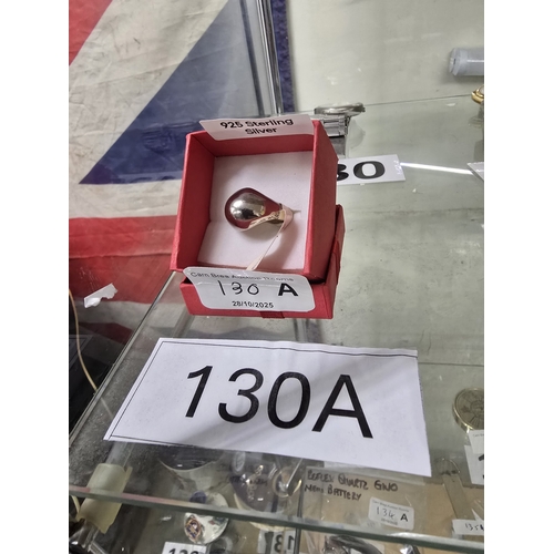 130A - 925 Silver with 925 Standard Mark, Domed Ring, size N