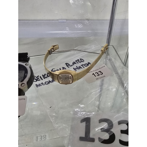 133 - Ladies Seiko mechanical gold plated watch