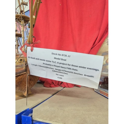 94 - Antique naval model ship UNABLE TO POST