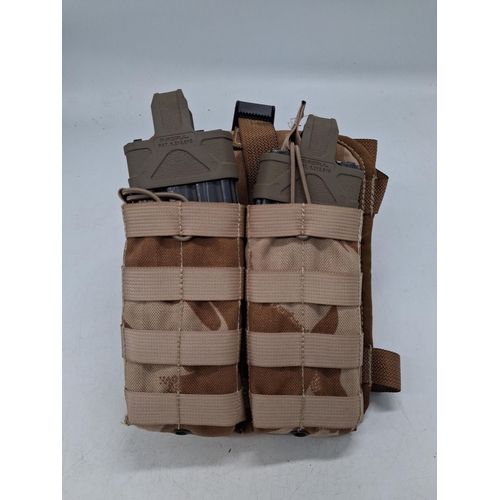 British Army double Magazine pack with 2 NATO 5.62 magazines
