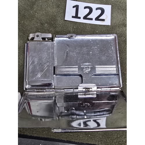Polo (Barnett Pearlman) Chrome-Plated Cigarette Case and Integrated Lighter,  circa 1940s