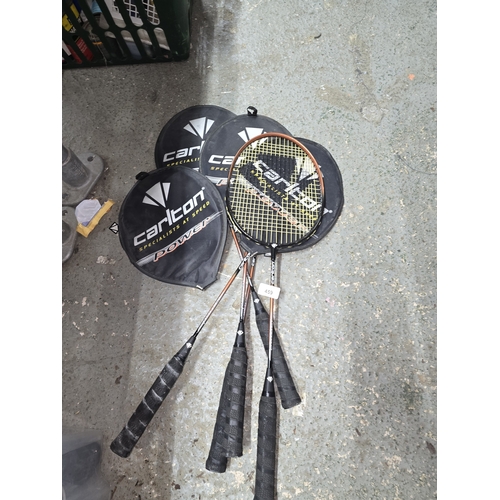 A Collection of 5 Carlton Badminton Racquets and all got Padded Head Covers