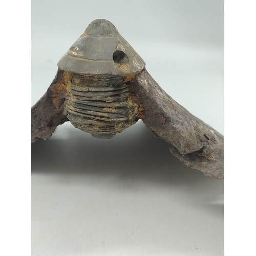 531 - WW1 German Giant and heavy exploded shrapnel head