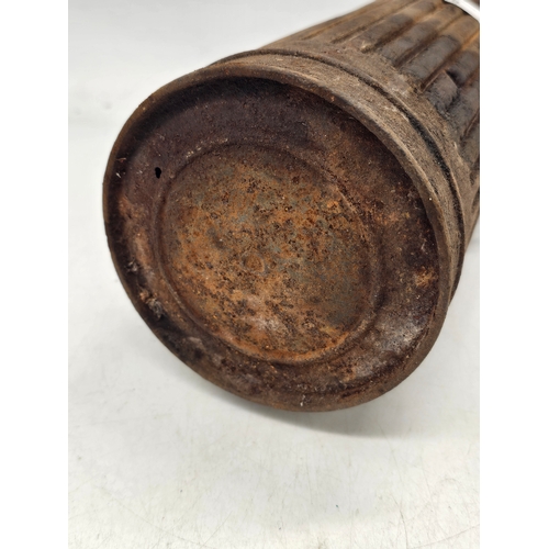 505 - WW2 German Gasmask Container from Berlin Frontline, uncleaned and damaged