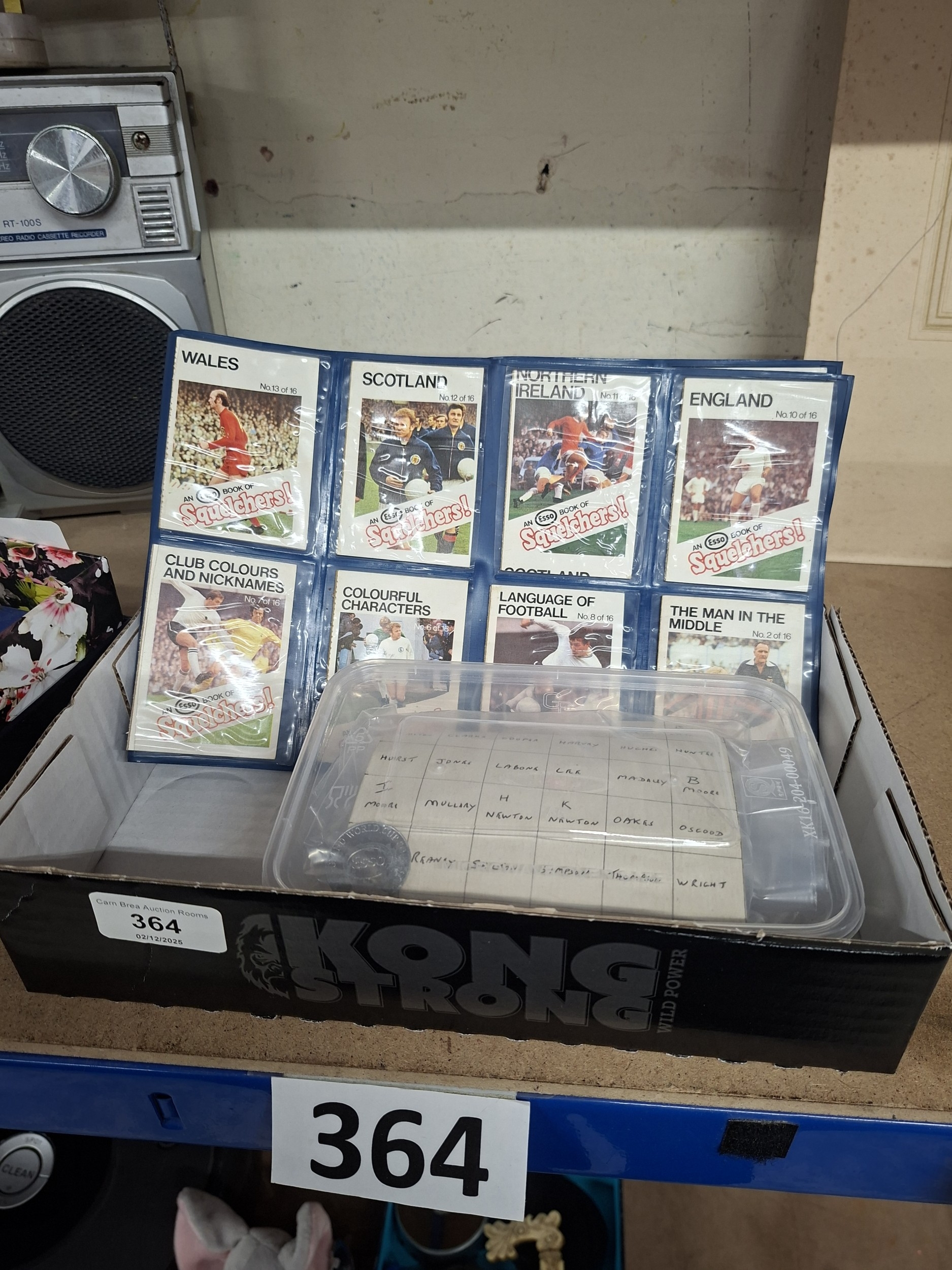 football booklets in wallets & box with football tokens
