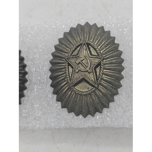 579 - Lot of 7 Original Soviet Field Officer Hat/Cap khaki ( green ) round badge, originally designed for ... 