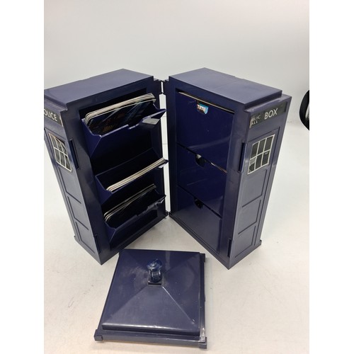 135 - Dr Who, Monster Invasion Tardis shaped card holder with cards