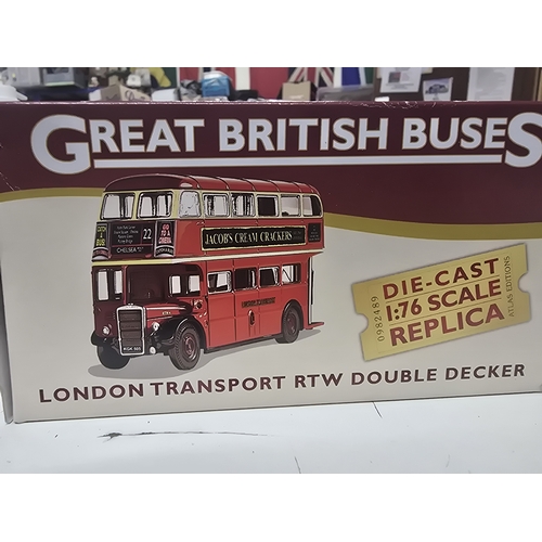 248 - Atlas Editions Great British Buses London Transport RTW Double Decker 1:76 Scale Replica