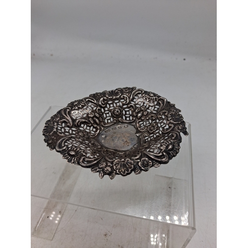 72 - A Late Victorian Sterling Silver Pierced Bonbon Dish by Nathan and Hayes Birmingham 1894, 41g