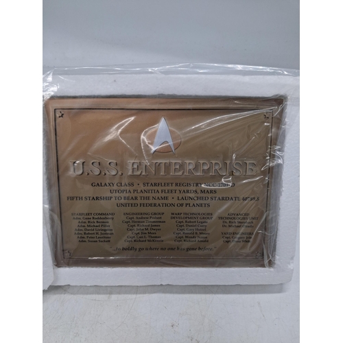 54B - Star Wars USS Enterprise Name Plate 1701D made in solid resin