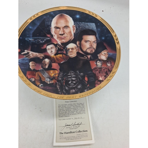 54D - Star Trek Best of Both Worlds plate by Hamilton with 23k gold border