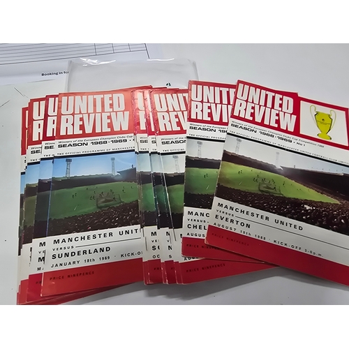 12 - A Collection of 18 Manchester United United Review Matchday Programmes, 1968-1969 Season