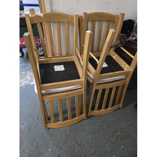 1a - A Pair of Contemporary Slat-Back Dining Side Chairs