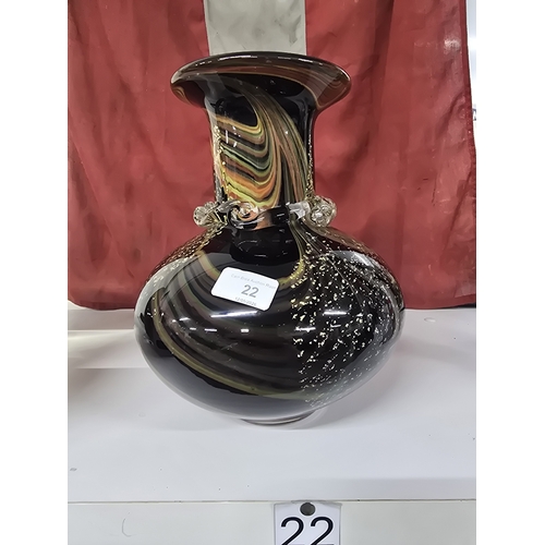 22 - A Japanese Art Glass Vase in the style of Kamei Glass, Osaka large piece
