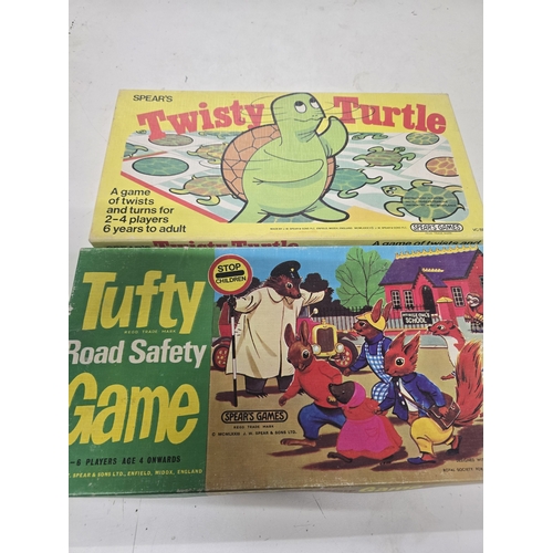 31 - A Pair of Vintage J. W. Spear and Sons Board Games comprising Twisty Turtle and Tufty Road Safety Ga... 
