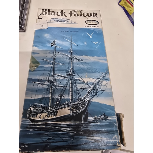 8 - Aurora Black Falcon Pirate Ship Assembly Model Kit