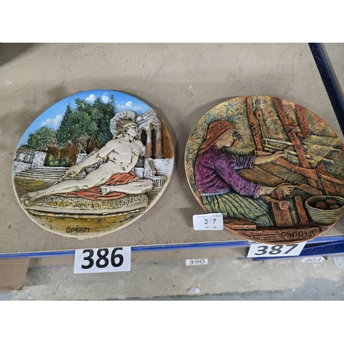 Two Greek and Cypriot Relief Earthenware Wall Plaques