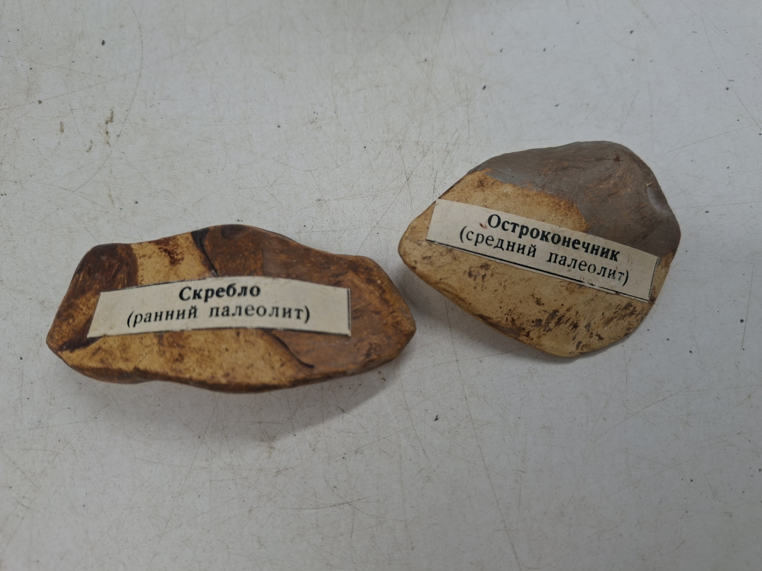 Two Russian Paleolithic Stone Tool Specimens-Scientifical Models