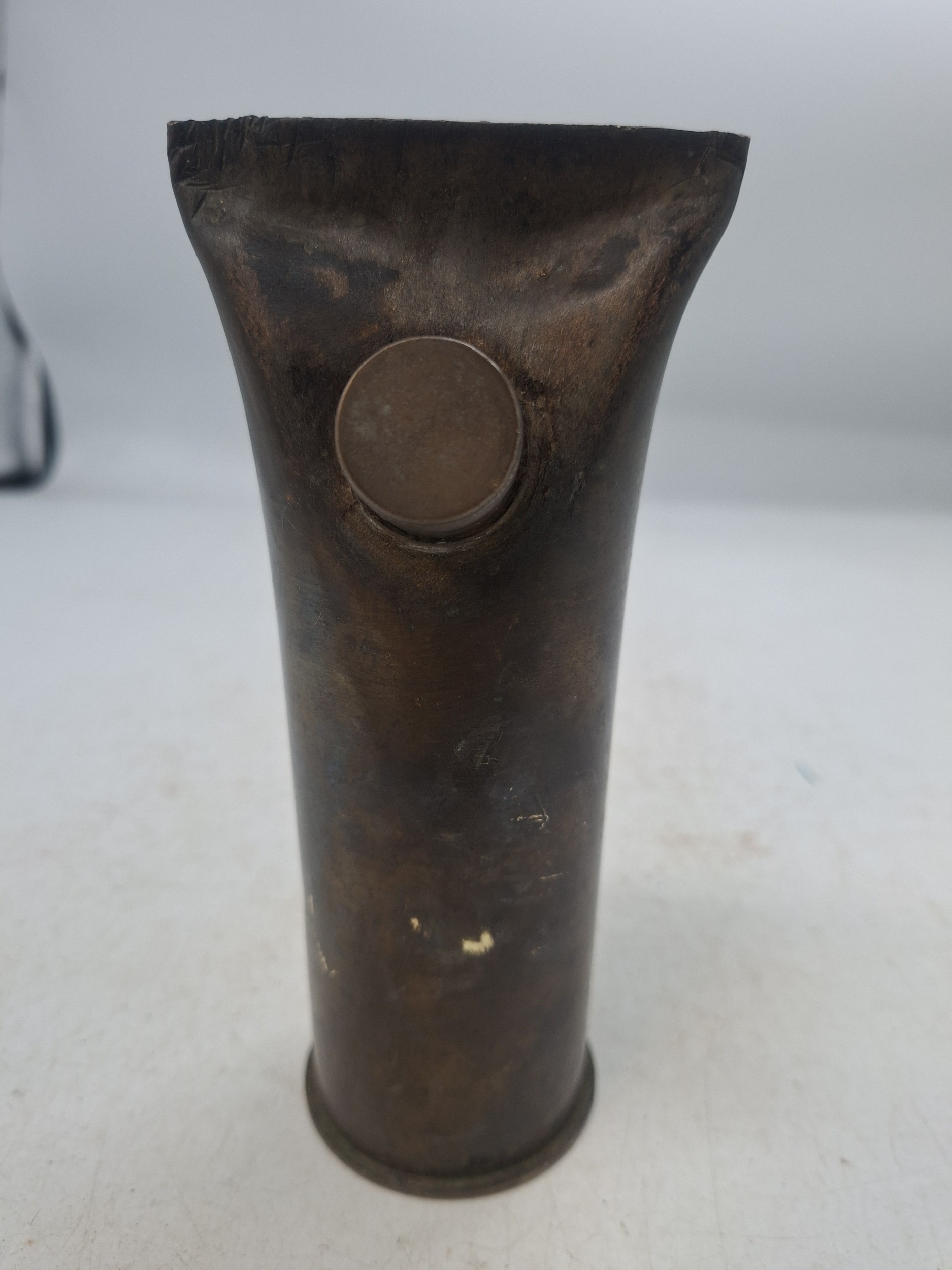 A Russian Brass Trench Art Artillery Shell Casing Vessel