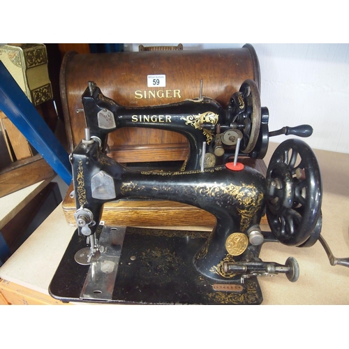 59 - Two vintage Singer sewing machines