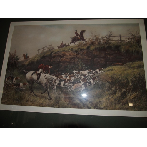 119 - Two framed horse and hound hunting prints by T Blinks