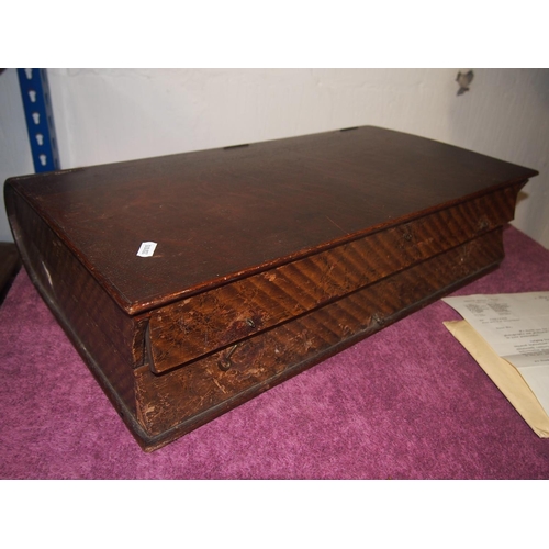 45 - Antique portable harmonium with bellows encased in a book shaped wooden case when closed (with some ... 