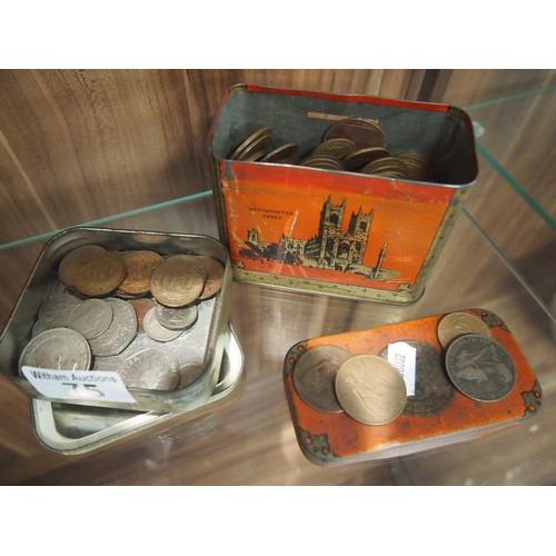 75 - Collection of coins including 1946 half-crown, Royal commemorative coins, half pennies, one pennies ... 