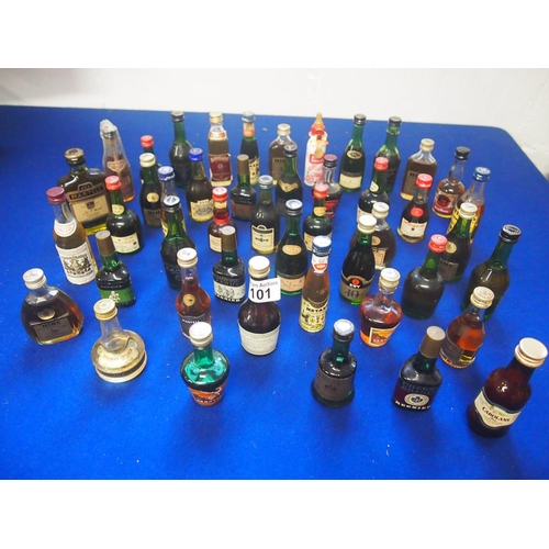 101 - A quantity of miniature cognac and brandies etc. (46 bottles in total) A/F