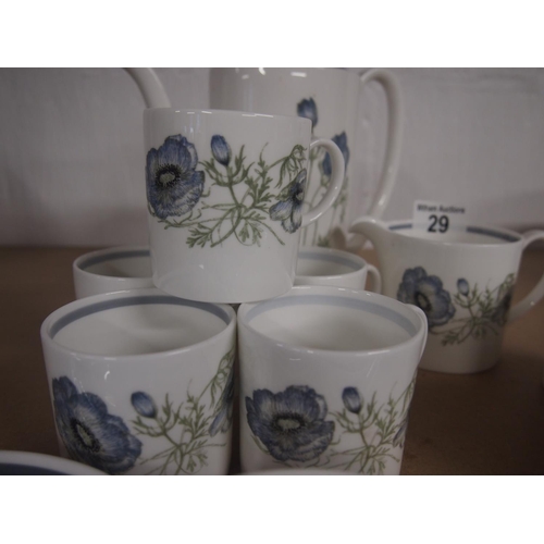 29 - A Wedgwood Susie Cooper 'Glen Mist' design fine bone china coffee set items consisting of 18 pieces