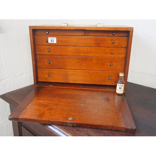 63 - Antique mahogany Engineers five drawer cabinet