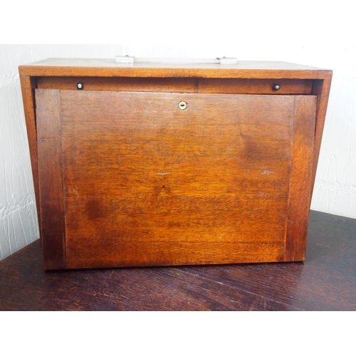 63 - Antique mahogany Engineers five drawer cabinet