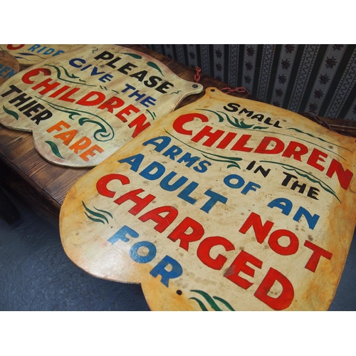 91 - A group of Fairground style children themed hanging wall plaques, four items in total