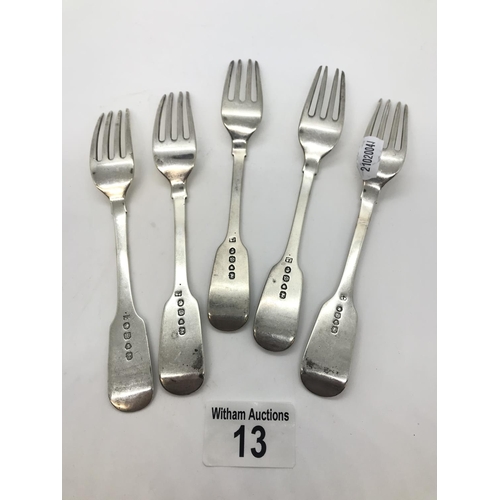 13 - Five pieces of Victorian silver flatware, approx. total combined weight 237g