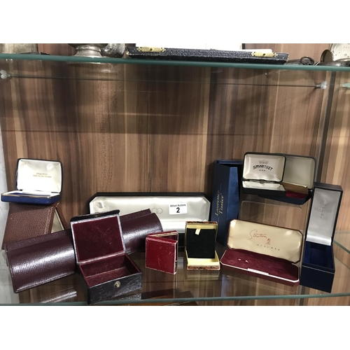 2 - A quantity of retro jewellery and watch boxes of various sizes