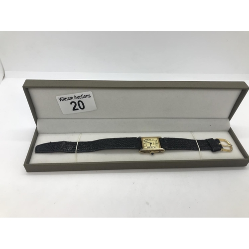 20 - A ladies wrist watch with cabochon crown to the manual wind movement. Case no. 3 217308 marked 'Cart... 