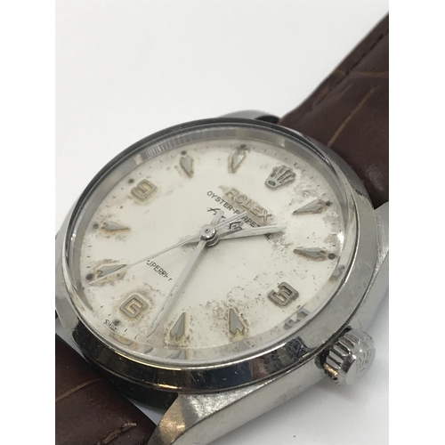 22 - A vintage gentleman's Rolex Oyster perpetual air-king watch model 5500 with the rarer 3,6,9 Arabic d... 