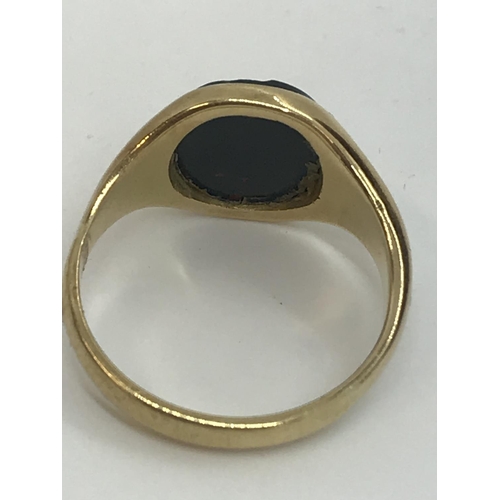 95 - 18ct yellow gold signet seal ring, approx. size T1/2, approx. weight 8g